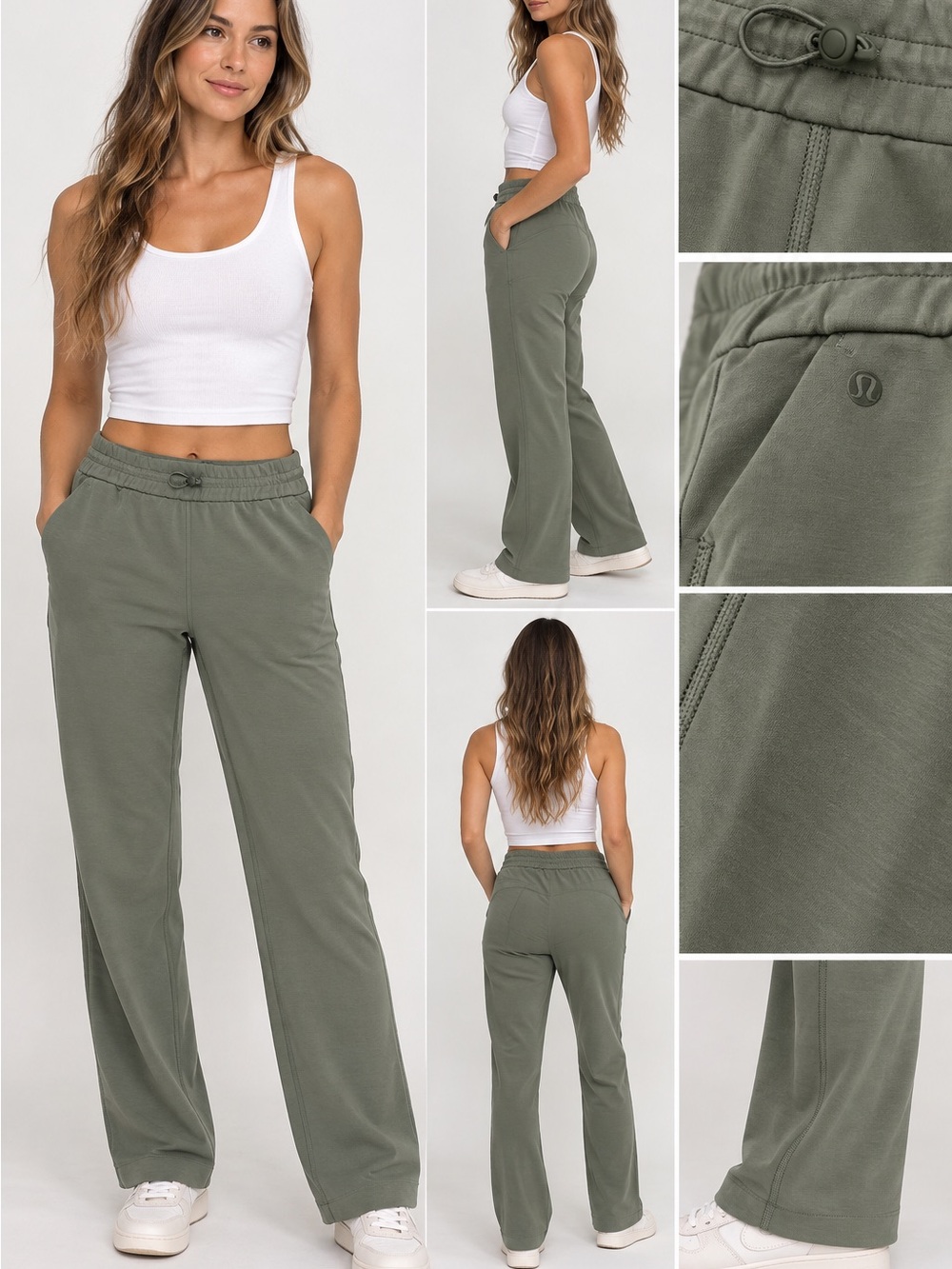 Lululemon Softstreme High Rise Pants Women’s Size 6 Green Straight Leg